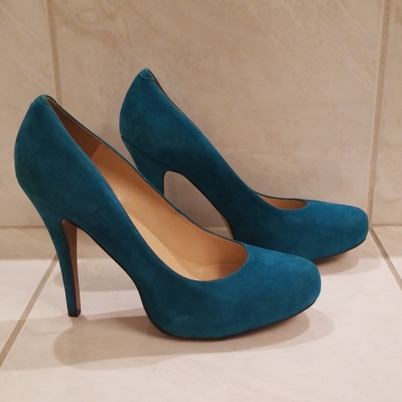 Talbots Shoes - ☆ Talbots ☆ Blue Suede High Heels Size 9